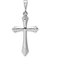 14K White Gold Passion Cross Pendant - Rhodium Plated by Oro Pregiato