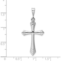 14K White Gold Passion Cross Pendant - Rhodium Plated by Oro Pregiato