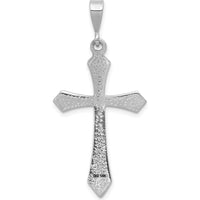 14K White Gold Passion Cross Pendant - Rhodium Plated by Oro Pregiato