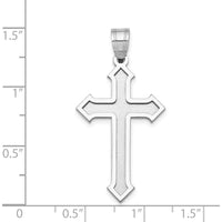 14K White Gold Passion Cross Pendant with Rhodium Plating - 36mm Length by Oro Pregiato