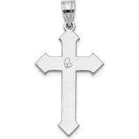 14K White Gold Passion Cross Pendant with Rhodium Plating - 36mm Length by Oro Pregiato