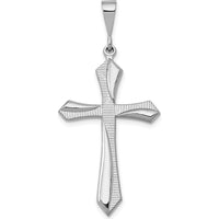 14K White Gold Passion Cross Pendant with Rhodium Plating - 43mm Length, 20mm Width by Oro Pregiato