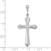 14K White Gold Passion Cross Pendant with Rhodium Plating - 43mm Length, 20mm Width by Oro Pregiato
