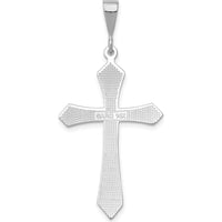 14K White Gold Passion Cross Pendant with Rhodium Plating - 43mm Length, 20mm Width by Oro Pregiato