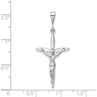 14K White Gold Passion Crucifix Pendant - Rhodium Plated - 42mm Length by Oro Pregiato