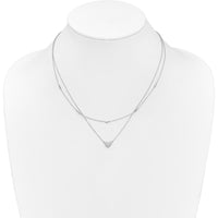 14K White Gold Pave Diamond Heart Necklace - 1/5 Carat Total Diamond Weight by Oro Pregiato