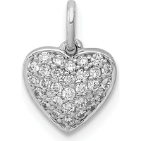 14K White Gold Pave Diamond Heart Pendant - 0.20 Carat Total Diamond Weight by Monteluci Fine Jewelry