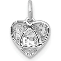 14K White Gold Pave Diamond Heart Pendant - 0.20 Carat Total Diamond Weight by Monteluci Fine Jewelry
