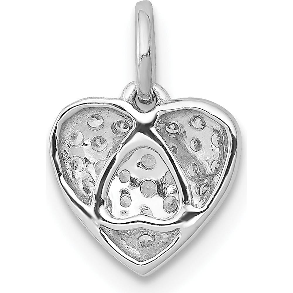 14K White Gold Pave Diamond Heart Pendant - 0.20 Carat Total Diamond Weight by Monteluci Fine Jewelry