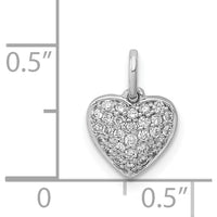 14K White Gold Pave Diamond Heart Pendant - 0.20 Carat Total Diamond Weight by Monteluci Fine Jewelry