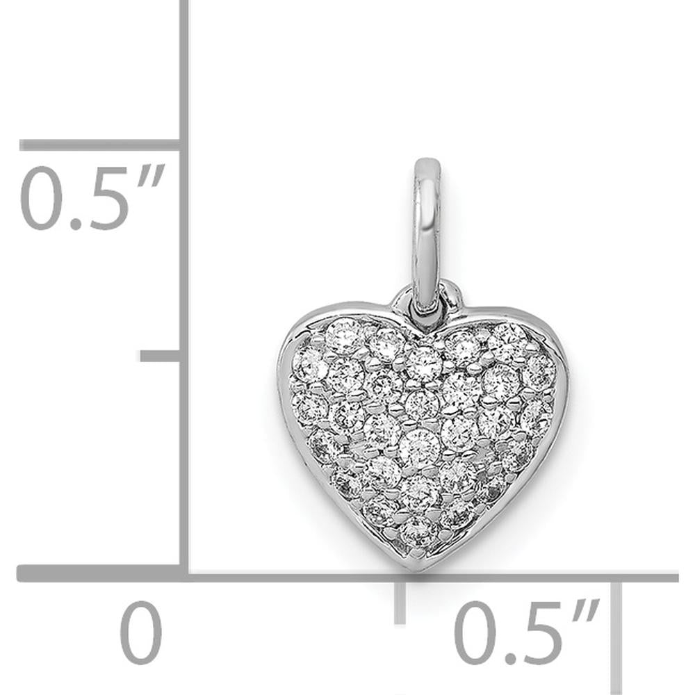 14K White Gold Pave Diamond Heart Pendant - 0.20 Carat Total Diamond Weight by Monteluci Fine Jewelry