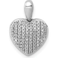 14K White Gold Pave Diamond Heart Pendant - 1/4 Carat Total Diamond Weight by Monteluci Fine Jewelry
