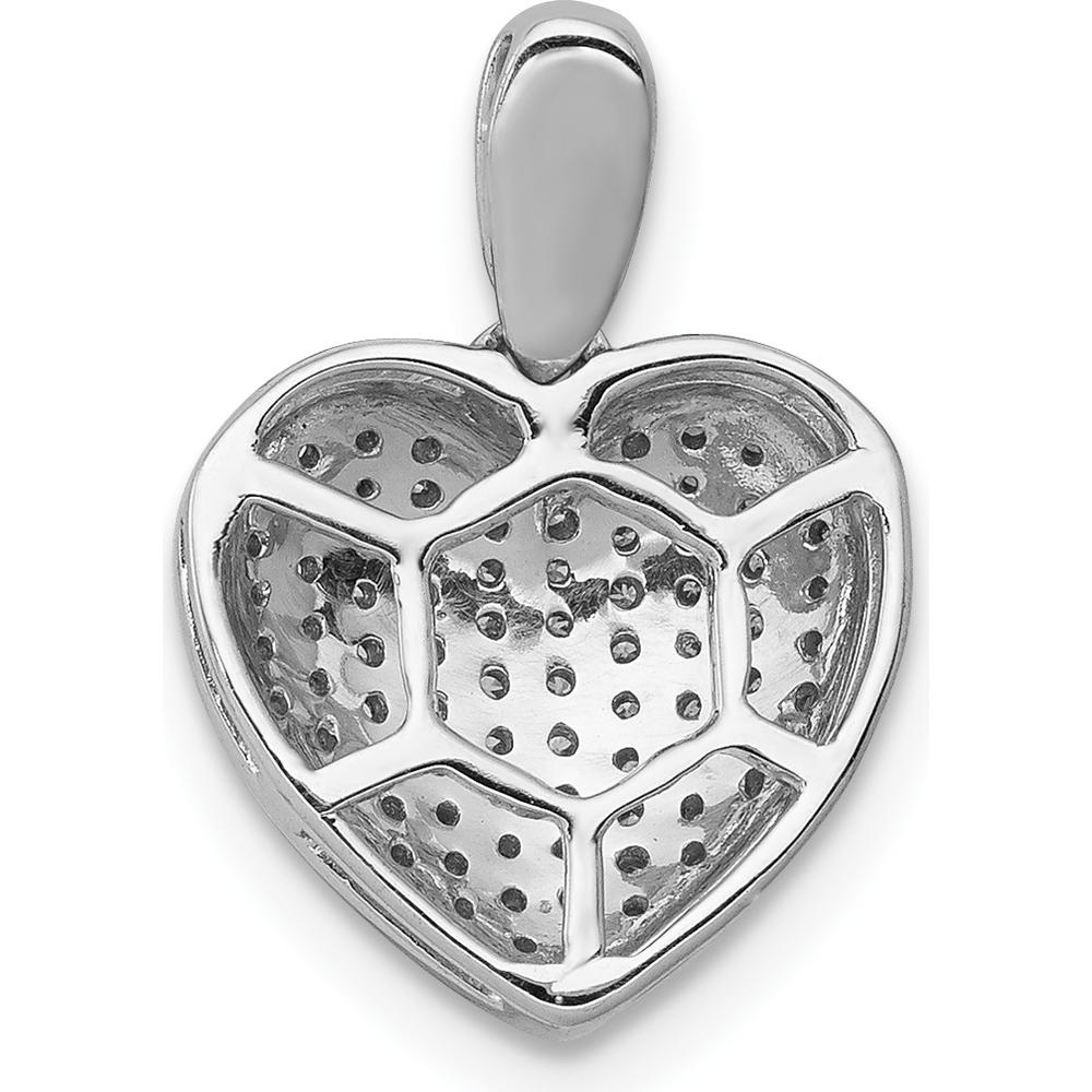 14K White Gold Pave Diamond Heart Pendant - 1/4 Carat Total Diamond Weight by Monteluci Fine Jewelry