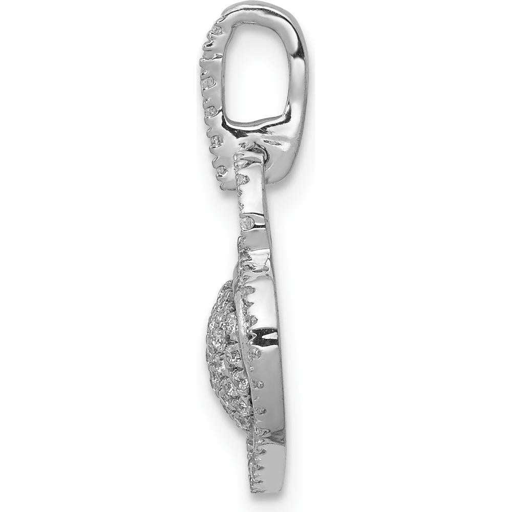 14K White Gold Pave Diamond Heart Pendant - 1/5 Carat Total Diamond Weight by Monteluci Fine Jewelry