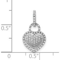 14K White Gold Pave Diamond Heart Pendant - 1/5 Carat Total Diamond Weight by Monteluci Fine Jewelry