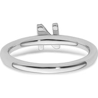 14K White Gold Pavé Diamond Initial N Ring with Rhodium Finish - Stackable Women's Fine Jewelry by 0