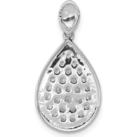 14K White Gold Pave Diamond Teardrop Pendant - 0.50 Carat Total Diamond Weight by Monteluci Fine Jewelry