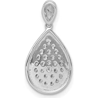 14K White Gold Pave Diamond Teardrop Pendant - 1/4 Carat Total Diamond Weight by Monteluci Fine Jewelry