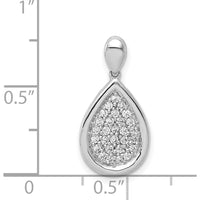 14K White Gold Pave Diamond Teardrop Pendant - 1/4 Carat Total Diamond Weight by Monteluci Fine Jewelry