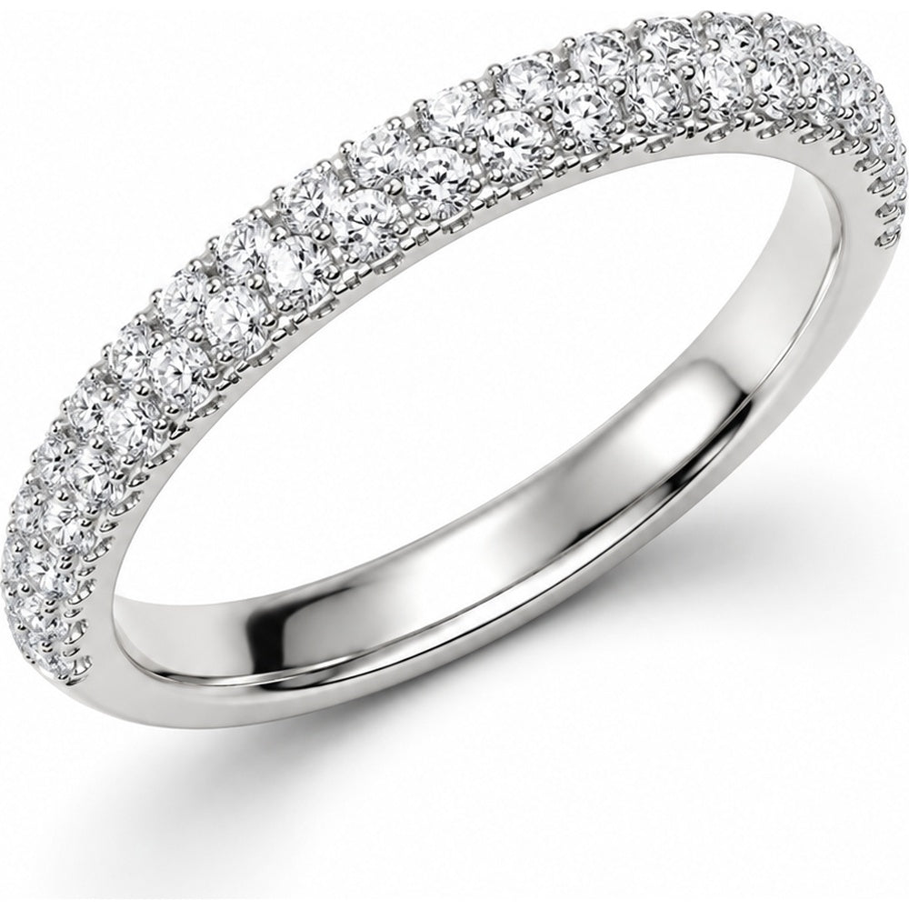 14K White Gold Pavé-Set Round Diamond Wedding Band - 1.54 Carat Total Diamond Weight by Auriventus