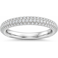 14K White Gold Pavé Set Round Diamond Wedding Band - 1.70 Carat Total Diamond Weight by Auriventus