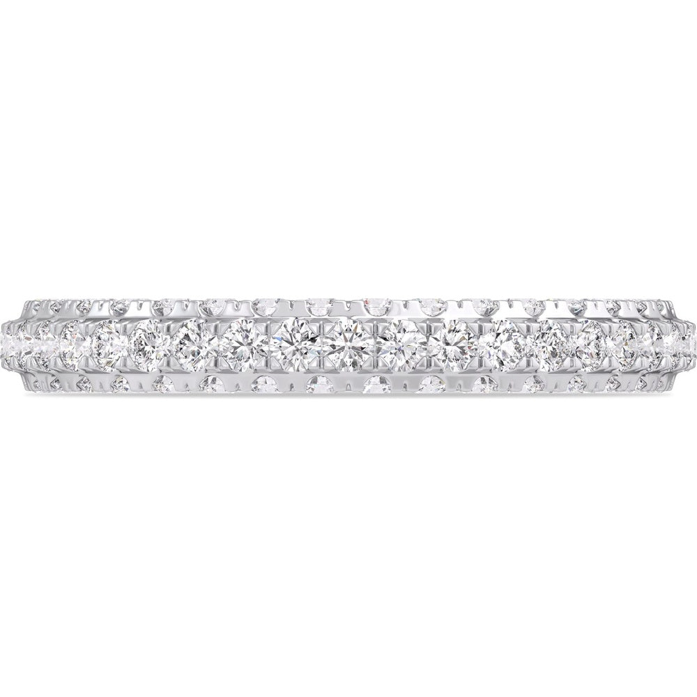 14K White Gold Pavé Set Round Diamond Wedding Band - 1.70 Carat Total Diamond Weight by Auriventus