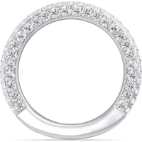 14K White Gold Pavé Set Round Diamond Wedding Band - 1.70 Carat Total Diamond Weight by Auriventus