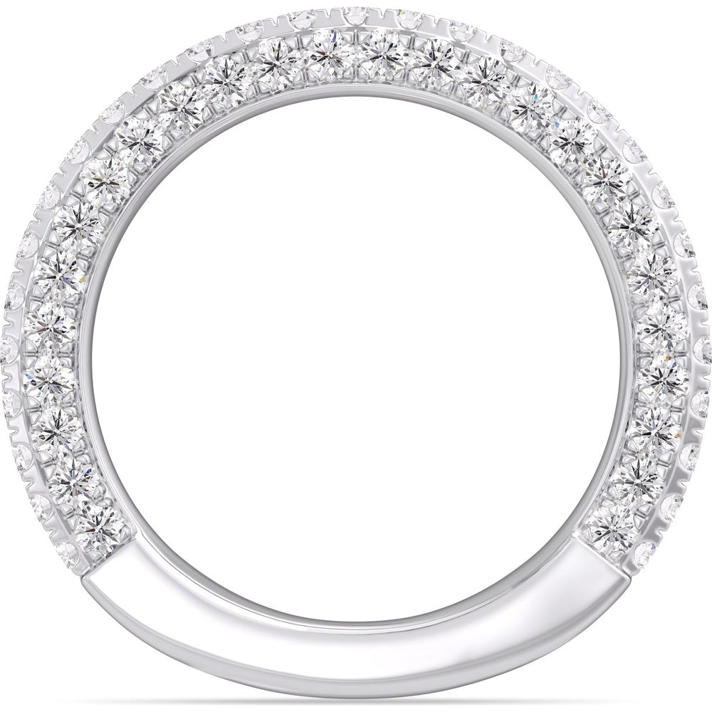 14K White Gold Pavé Set Round Diamond Wedding Band - 1.70 Carat Total Diamond Weight by Auriventus