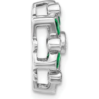 14K White Gold Pear and Marquise Emerald and Diamond Chain Slide - 0.40 Carat Total Emerald Weight, 0.075 Carat Total Diamond Weight by Lumare Gioia