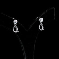 14K White Gold Pear and Round Cut Diamond Drop Earrings - 5.22 Carats Total Diamond Weight, D-E Color VS1 Clarity Lab Diamonds with GIA and IGI Certification - Covaloro Fine Jewelry