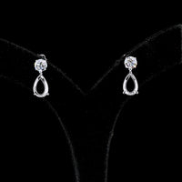 14K White Gold Pear and Round Cut Diamond Drop Earrings - 5.22 Carats Total Diamond Weight, D-E Color VS1 Clarity Lab Diamonds with GIA and IGI Certification - Covaloro Fine Jewelry