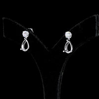14K White Gold Pear and Round Cut Diamond Drop Earrings - 5.22 Carats Total Diamond Weight, D-E Color VS1 Clarity Lab Diamonds with GIA and IGI Certification - Covaloro Fine Jewelry