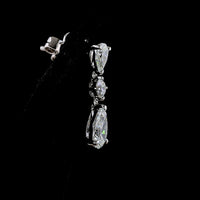 14K White Gold Pear and Round Graduated Drop Earrings with Lab Grown Diamonds - 1.97 Carats Total Diamond Weight - Covaloro Fine Jewelry