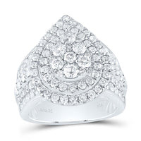 14K White Gold Pear Diamond Bridal Ring - 3 Carat Total Diamond Weight