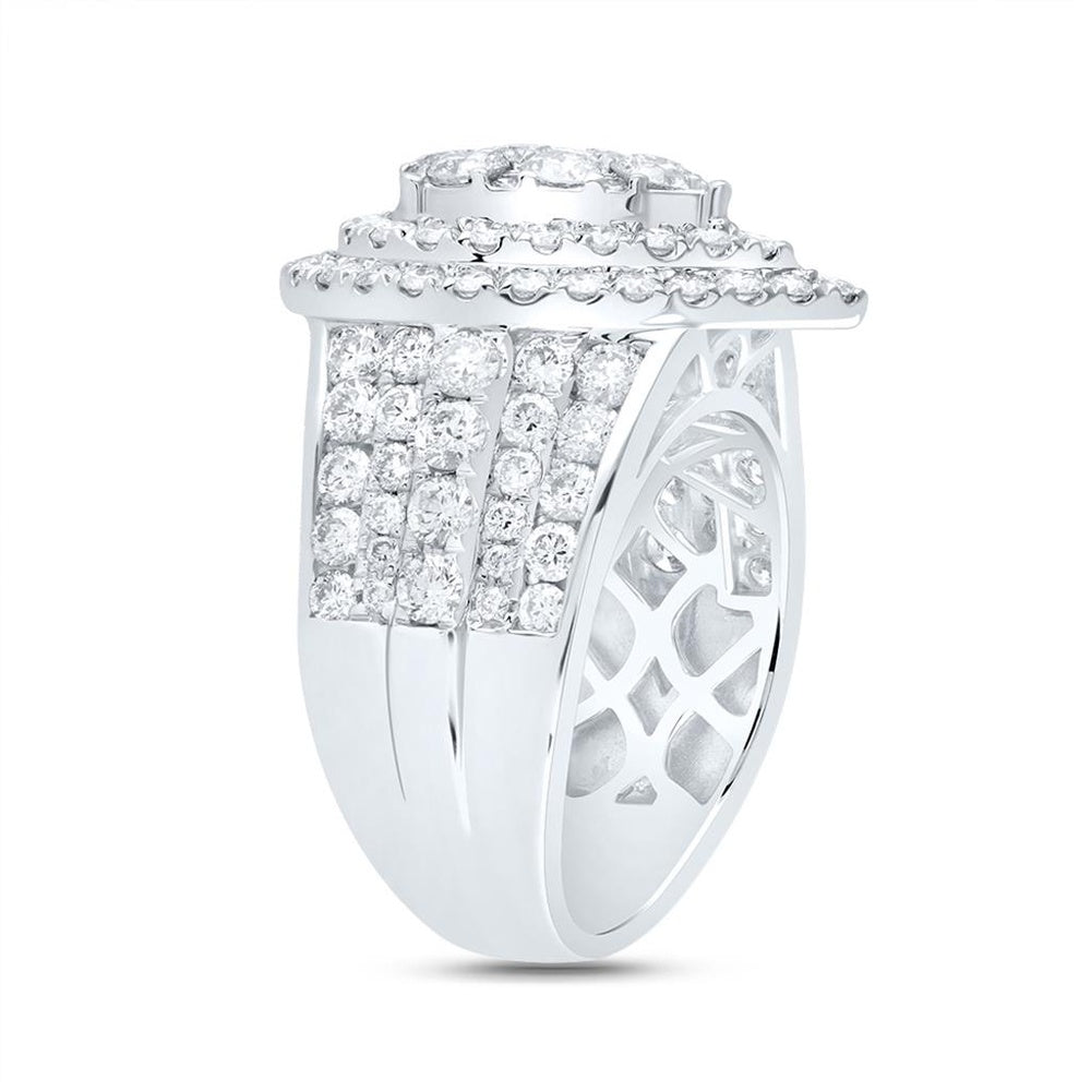14K White Gold Pear Diamond Bridal Ring - 3 Carat Total Diamond Weight