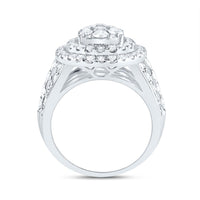 14K White Gold Pear Diamond Bridal Ring - 3 Carat Total Diamond Weight