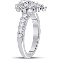 14K White Gold Pear Diamond Halo Engagement Ring - 2.38 Carat Total Diamond Weight