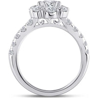14K White Gold Pear Diamond Halo Engagement Ring - 2.38 Carat Total Diamond Weight