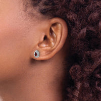 14K White Gold Pear Garnet Post Earrings - 0.75 Carat Total Garnet Weight by Monteluci Fine Jewelry