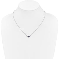 14K White Gold Pear Sapphire and Diamond 18" Necklace with Round Diamonds - 0.14 Carat and 0.1375 Carat Sapphire, 0.035 Carat and 0.025 Carat Diamonds by Lumare Gioia