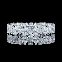 14K White Gold Pear Shape Diamond Eternity Band with North-South Prong Set Lab Diamonds - 2.08 Carat Total Weight - Covaloro Fine Jewelry