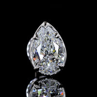 14K White Gold Pear Shape Diamond Stud Earrings with Bezel-Prong Setting - 1.02 Carat Total Weight Lab Diamonds (E-F Color, VS Clarity) - Covaloro Fine Jewelry