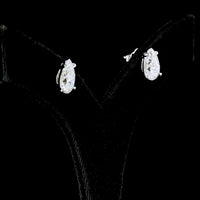 14K White Gold Pear Shape Diamond Stud Earrings with Prong Set Lab Grown Diamonds - 4.57 Carat Total Weight - Covaloro Fine Jewelry