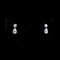 14K White Gold Pear Shape Drop Earrings with Brilliant Cut Lab Diamonds - 5.05 Carat Total Diamond Weight - Covaloro Fine Jewelry