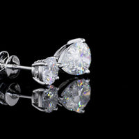 14K White Gold Pear Shape Drop Earrings with Brilliant Cut Lab Diamonds - 5.05 Carat Total Diamond Weight - Covaloro Fine Jewelry