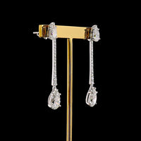 14K White Gold Pear-Shape Drop Earrings with Lab-Grown Diamonds - 6.16 Carat Total Diamond Weight - Covaloro Fine Jewelry
