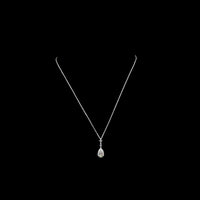 14K White Gold Pear Shape Drop Pendant with 2.00 Carat Lab Grown Diamond and 0.08 Carat Accent Stone - 2.11 Carat Total Diamond Weight, IGI Certified D VVS2 - Covaloro Fine Jewelry