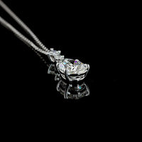 14K White Gold Pear Shape Drop Pendant with 2.00 Carat Lab Grown Diamond and 0.08 Carat Accent Stone - 2.11 Carat Total Diamond Weight, IGI Certified D VVS2 - Covaloro Fine Jewelry