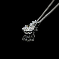 14K White Gold Pear Shape Drop Pendant with 2.00 Carat Lab Grown Diamond and 0.08 Carat Accent Stone - 2.11 Carat Total Diamond Weight, IGI Certified D VVS2 - Covaloro Fine Jewelry