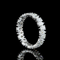 14K White Gold Pear Shape Eternity Band with 24 Prong-Set Lab Grown Diamonds - 3.00 Carat Total Weight, E-F Color, VS1 Clarity - Covaloro Fine Jewelry